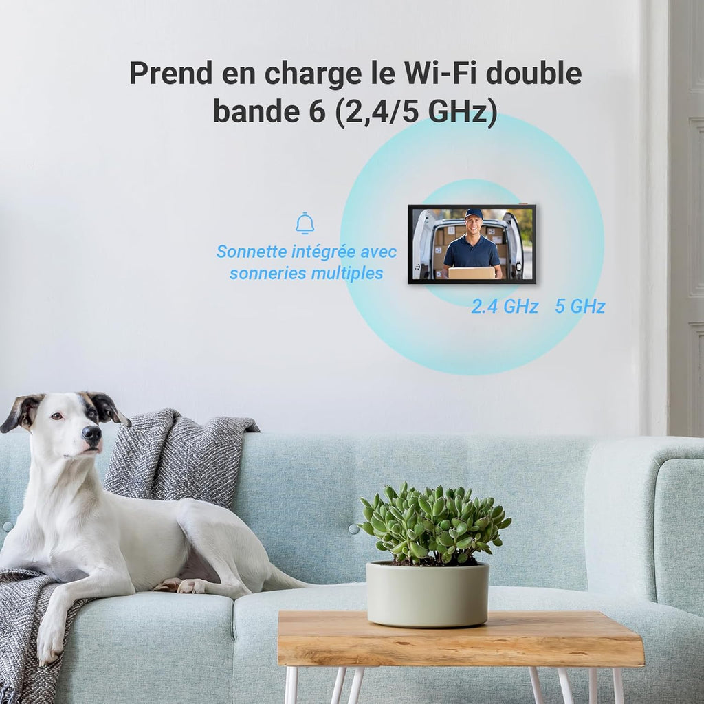 CP5 Visiophone connecté WiFi, Résolution 1080P, Moniteur Tactile Couleur 7", Audio Bidirectionnel