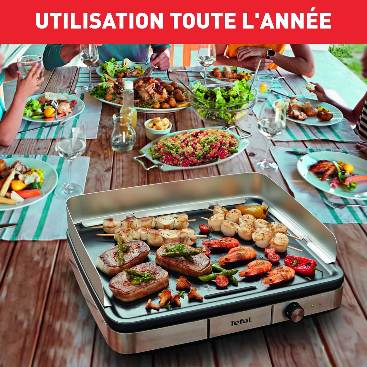 Maxi Plancha électrique avec protection contre les éclaboussures et Thermostat réglable CB690D12