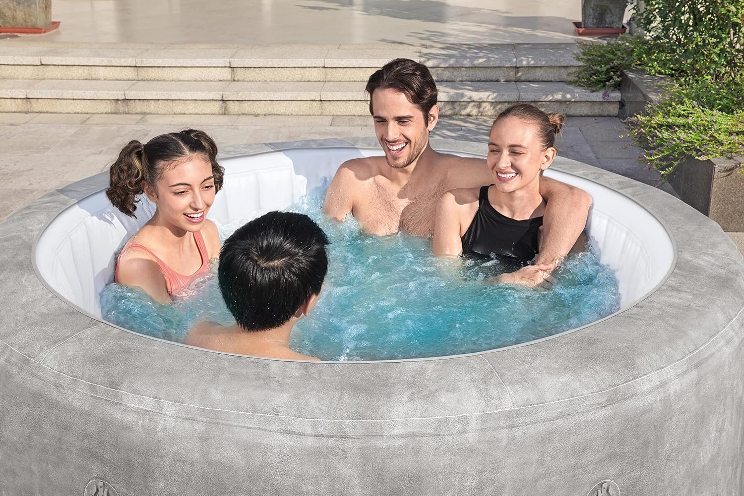 Spa Gonflable Lay-Z-Spa Zurich EnergySense, Couverture et Liner isolants, Filtration à Cartouche