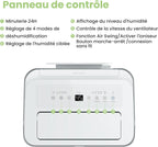 Déshumidificateur Easy Dry 20L/jour, 4 Modes, Deshumidificateur d'air Connecté, Réservoire 3L