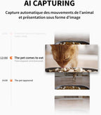 Distributeur automatique de nourriture pour chats avec caméra HD 1080p et connectivité WiFi