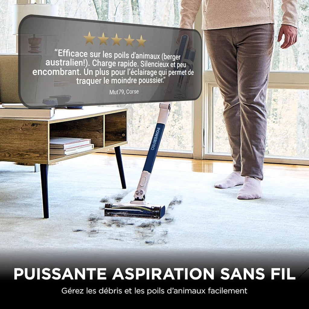 PowerPro Aspirateur sans Fil, IZ380EU, Technologie FloorDetect, Anti-emmêlement, Système Anti-allergène