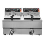 Friteuse Électrique Commerciale 11L x 2 Cuves 3000W x 2 Friteuse à Huile en Inox avec 2 Paniers