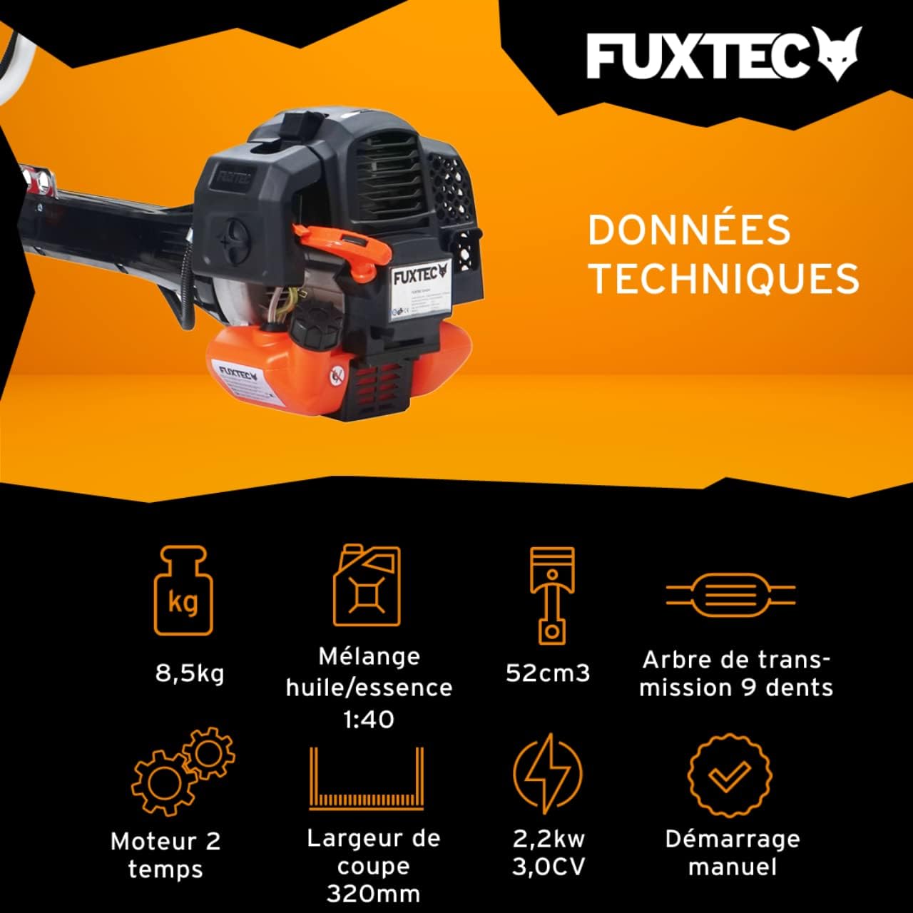 Débroussailleuse Thermique Professionnelle FX-PS152 52 cm3 3CV Système Anti Vibration