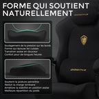 Chaise Gaming Ergonomique avec Coussin Lombaire Réglable, Repose-Pieds Rétractable, Accoudoirs Réglables