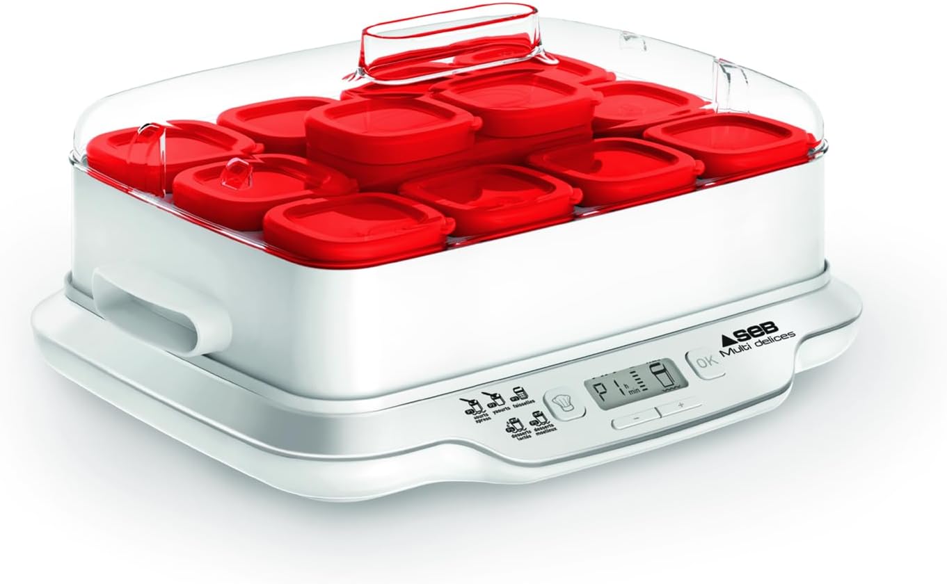 Multi Délices, Express Yaourtière 12 pots verre 140 ml, 5 programmes automatiques, YG661500