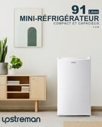 Petit Frigo BR321 avec Congélateur de 91L, Bac à Légumes, Thermostat Réglable