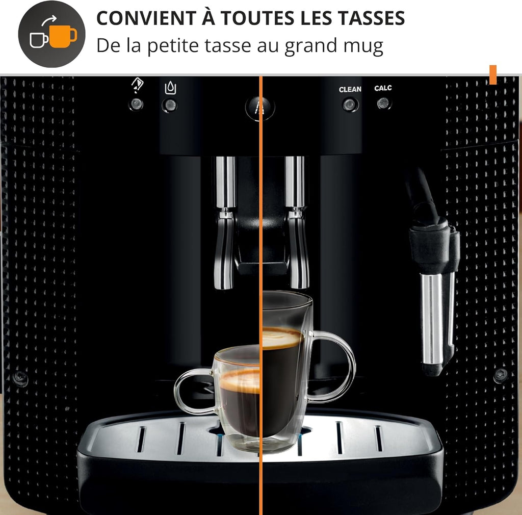 Machine à café grain, Nettoyage automatique, Buse vapeur pour Cappuccino, YY8125FD, Noir