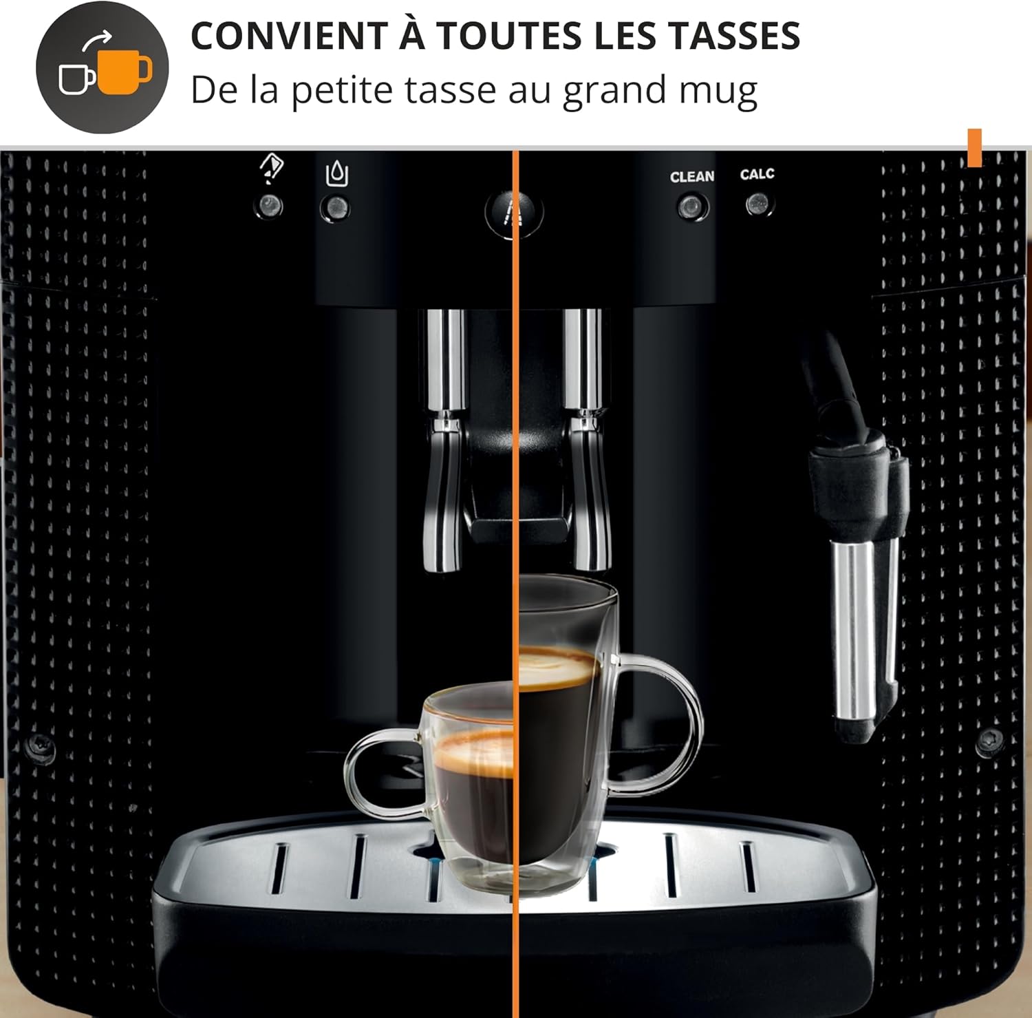 Machine à café grain, Nettoyage automatique, Buse vapeur pour Cappuccino, YY8125FD, Noir
