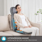 Siège Massant Shiatsu avec Compression et Roulement - Masseur de Dos avec Chaleur