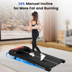 Tapis de Course Électrique Inclinable 11–14%, Écran LED, avec Télécommande