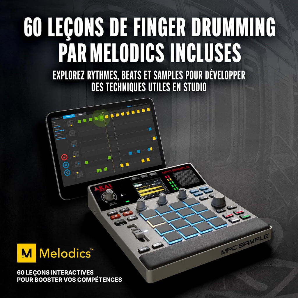 Professional MPC Sample - Portable Autonome avec Batterie Rechargeable, USB-C, Haut-Parleur et Micro