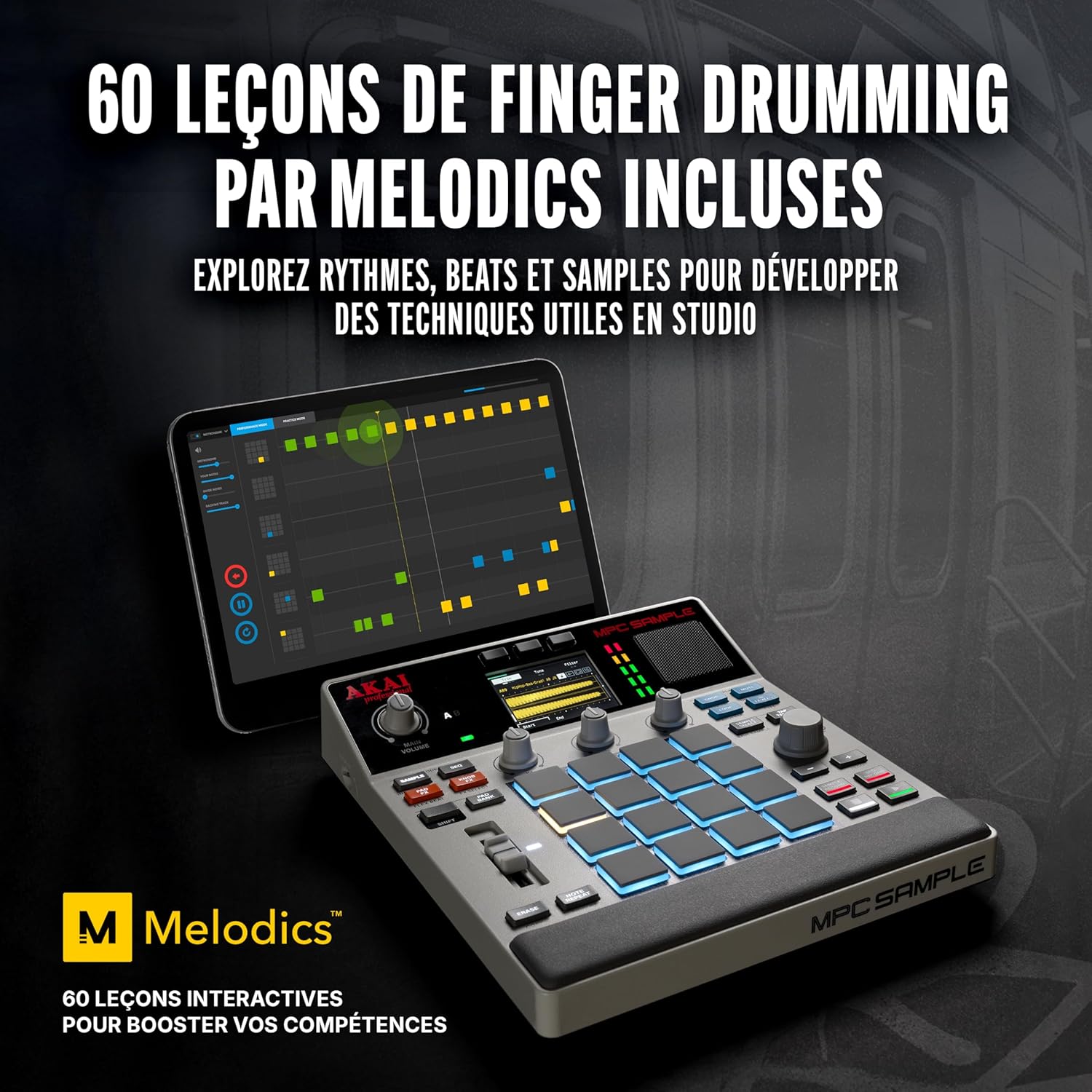 Professional MPC Sample - Portable Autonome avec Batterie Rechargeable, USB-C, Haut-Parleur et Micro