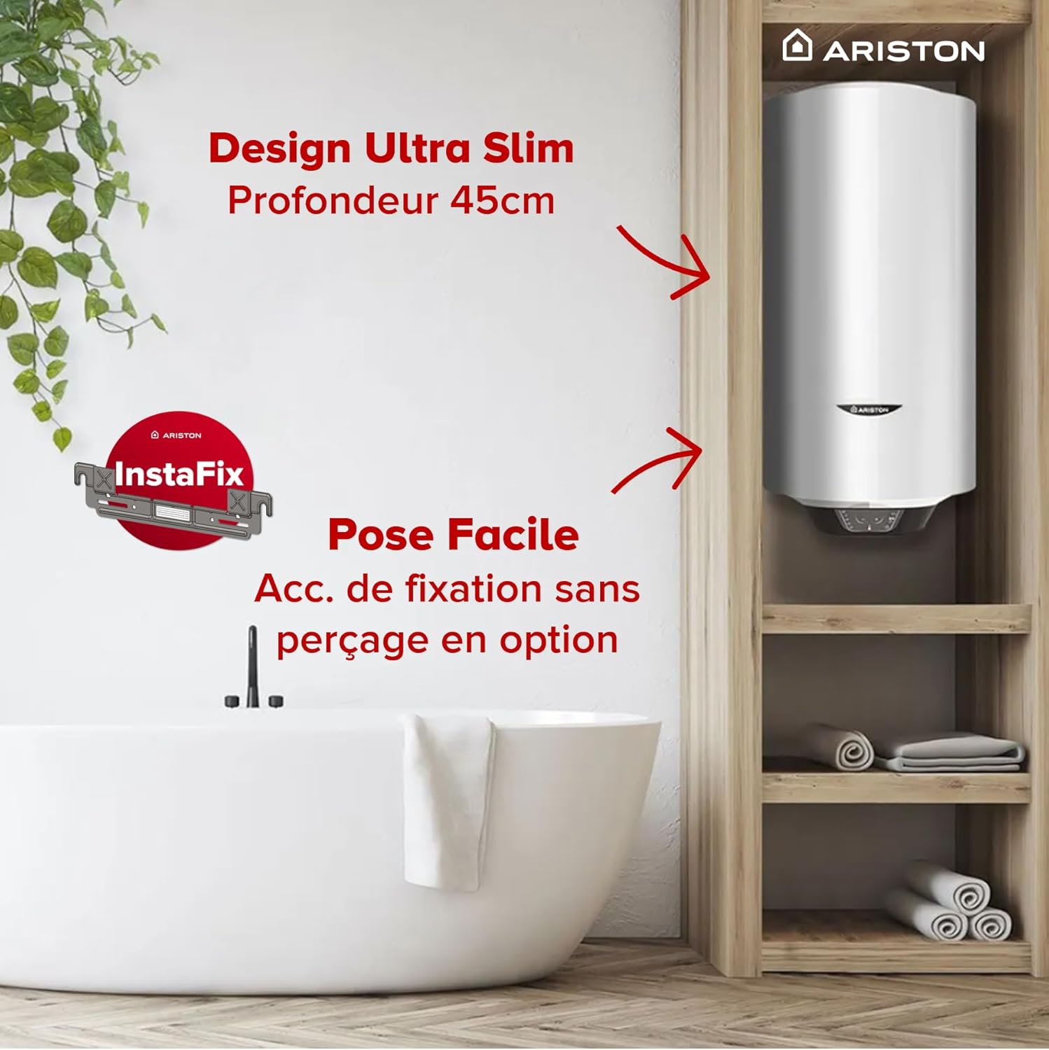 PRO1 ECO 100L - Chauffe-eau Électrique Vertical Mural Ø450 mm