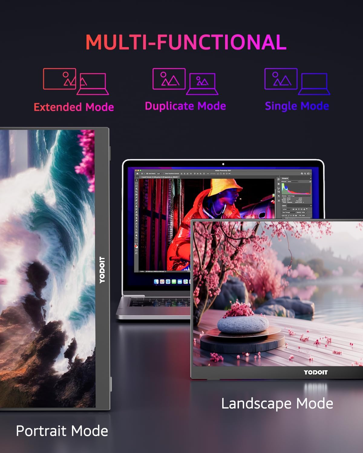 Moniteur Portable 15,6 Pouces 4K UHD Écran Moniotr Portable Écran IPS avec Type C, Mini HDMI