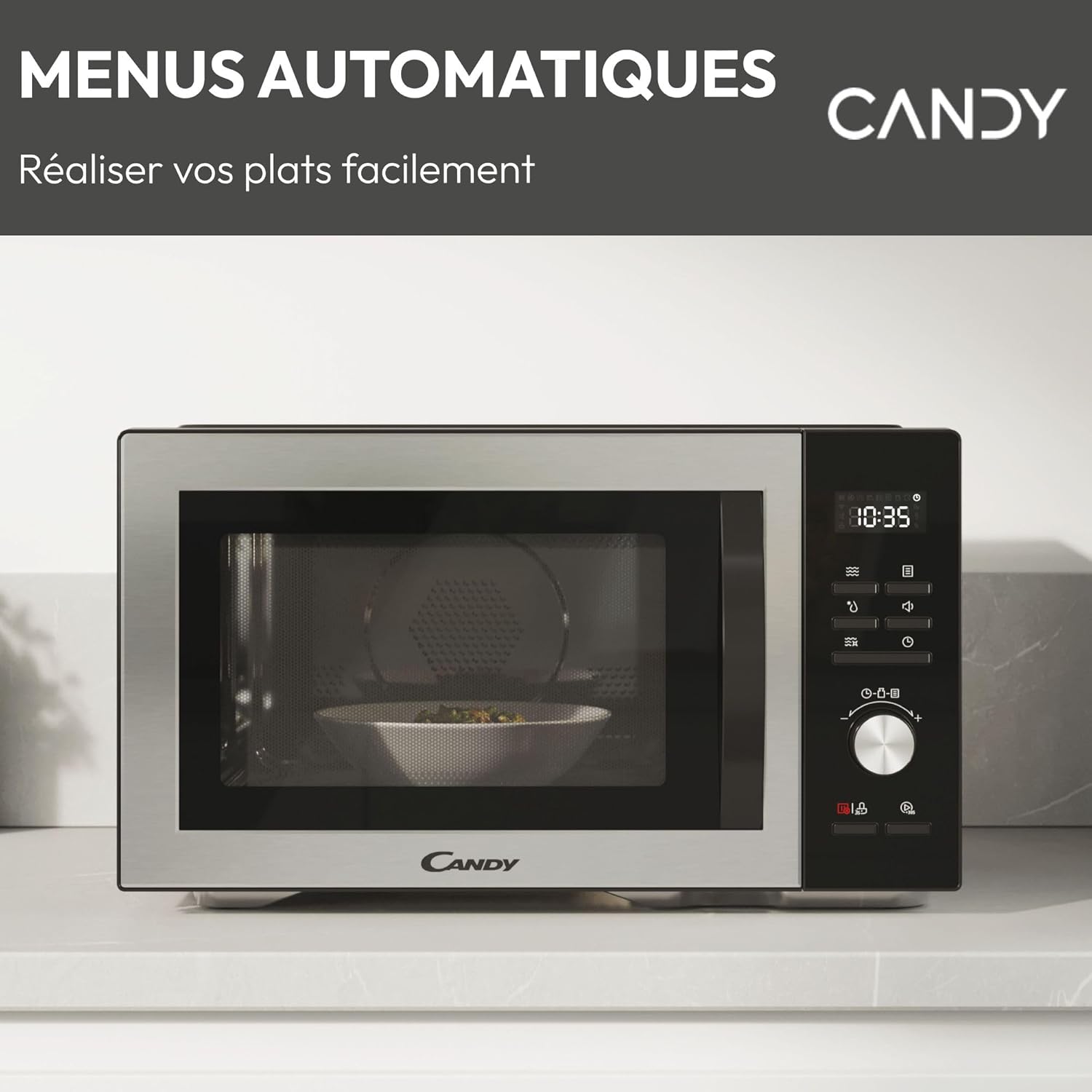 Essenza CMWA32EDLB Four Micro-ondes 1000W 32L Digital, Fonction Décongélation et Nettoyage Auto