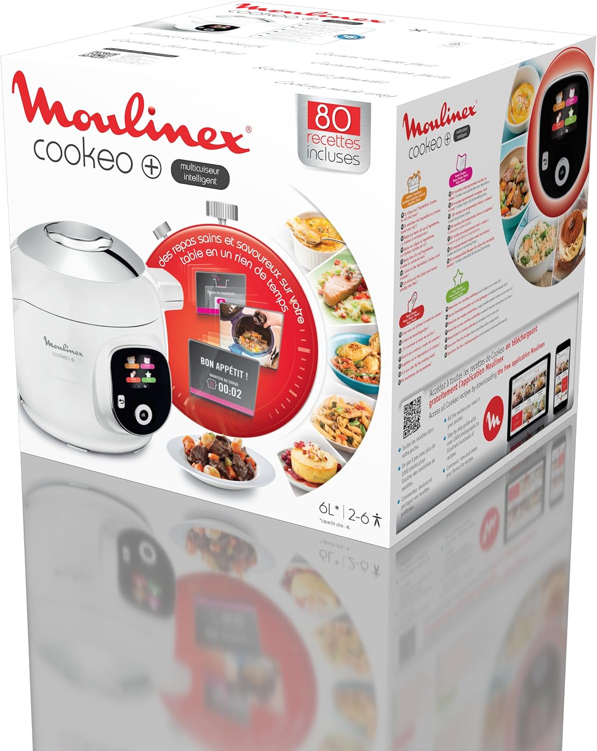Cookeo Multicuiseur intelligent 6L, Ecran intuitif, 1600W, Blanc, CE854110