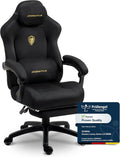 Chaise Gaming Ergonomique avec Coussin Lombaire Réglable, Repose-Pieds Rétractable, Accoudoirs Réglables