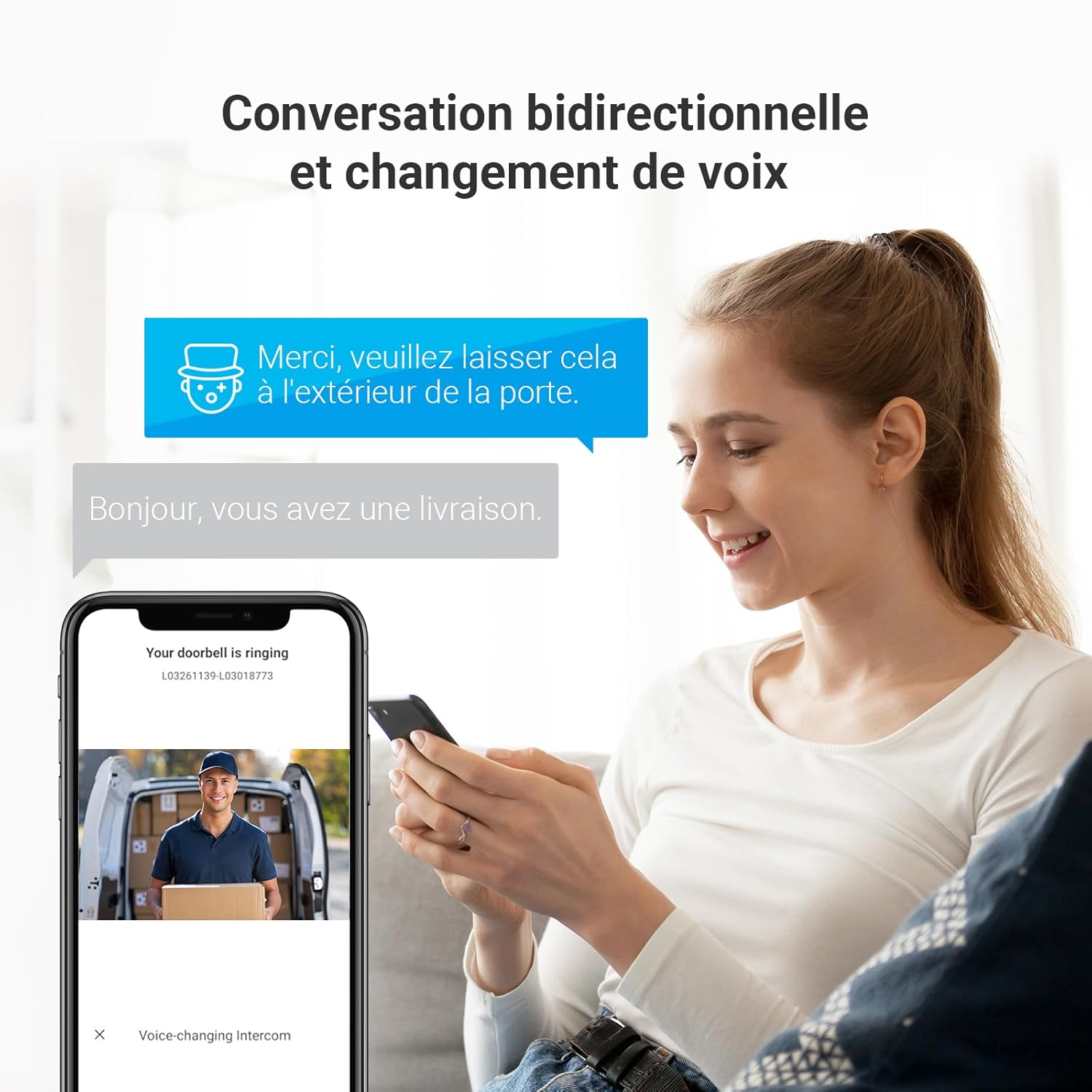 CP5 Visiophone connecté WiFi, Résolution 1080P, Moniteur Tactile Couleur 7", Audio Bidirectionnel