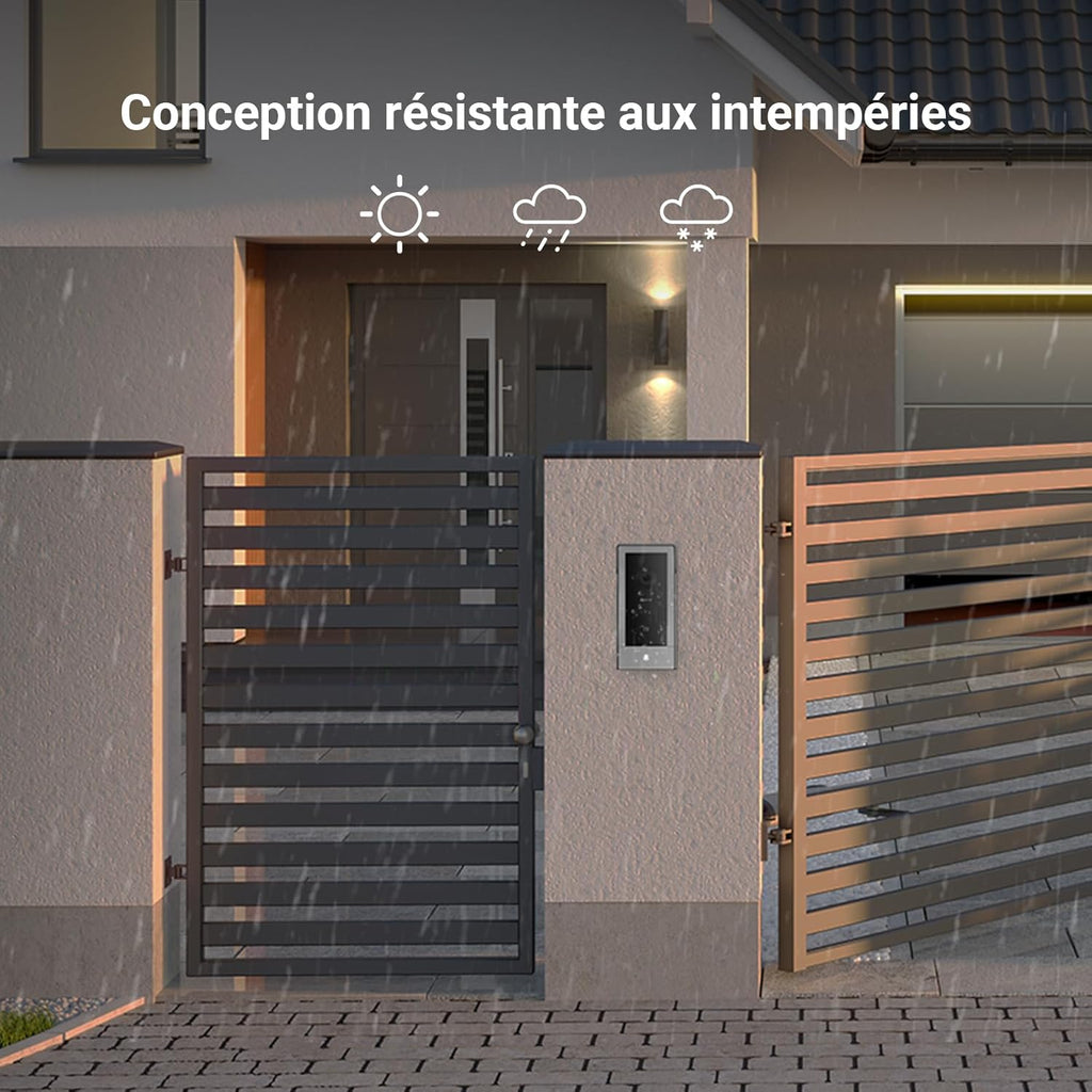 CP5 Visiophone connecté WiFi, Résolution 1080P, Moniteur Tactile Couleur 7", Audio Bidirectionnel