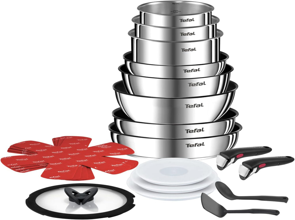 Ingenio Batterie cuisine 20 pcs, Acier inoxydable, Compatible lave-vaisselle, Emotion L897SJ04
