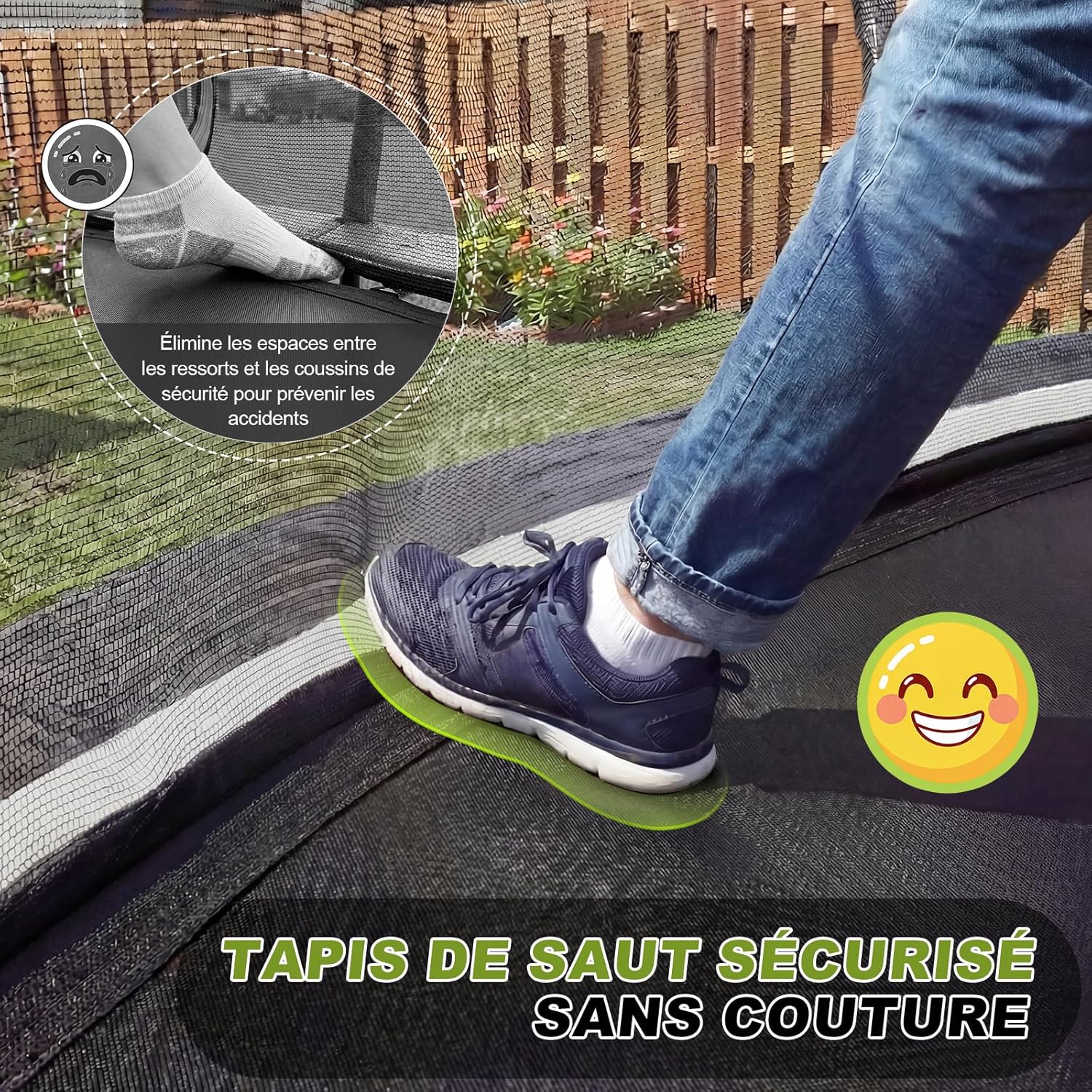 Trampoline Extérieur pour Enfants, avec Filet de Sécurité, GS Certification, Couverture de Protection