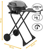 Barbecue électrique 2 en 1 de table & sol 2400W, avec thermomètre et plateau ramasse-graisse