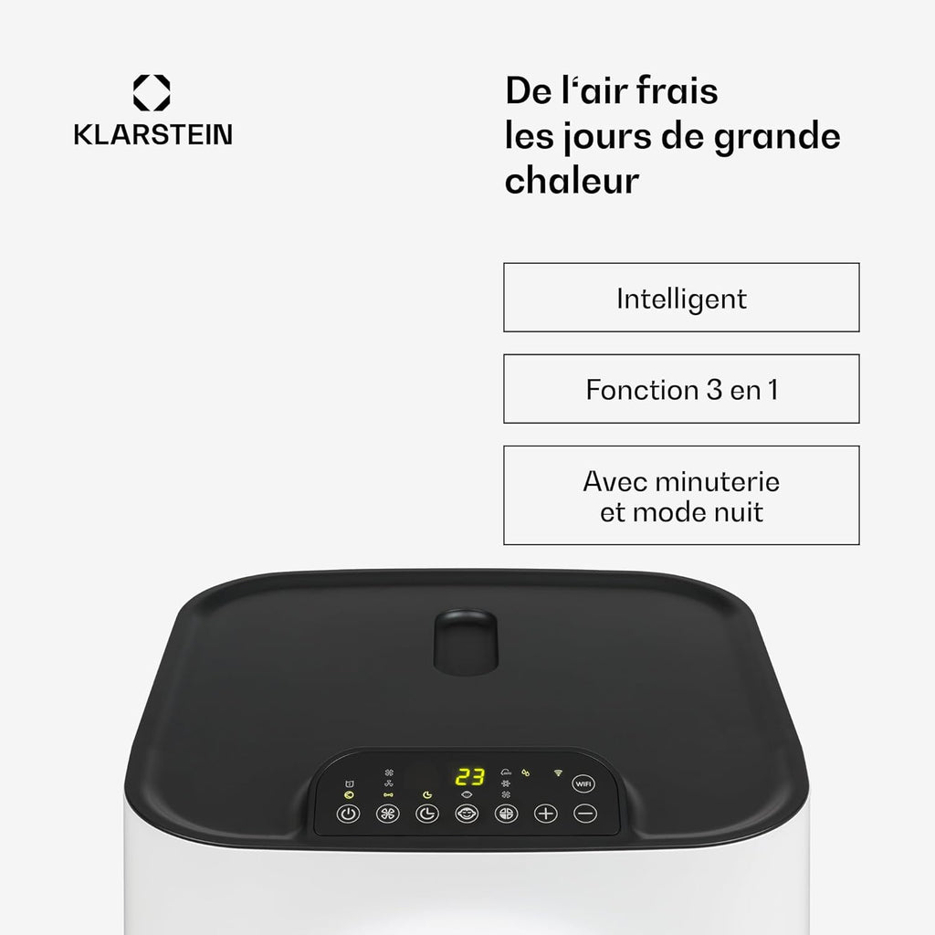 Kraftwerk Smart 12K Climatiseur Mobile - 12,000 BTU, WiFi & App Control, Ventilation 3 Niveaux