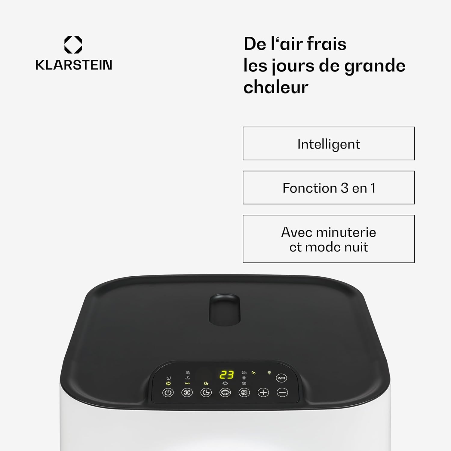 Kraftwerk Smart 12K Climatiseur Mobile - 12,000 BTU, WiFi & App Control, Ventilation 3 Niveaux