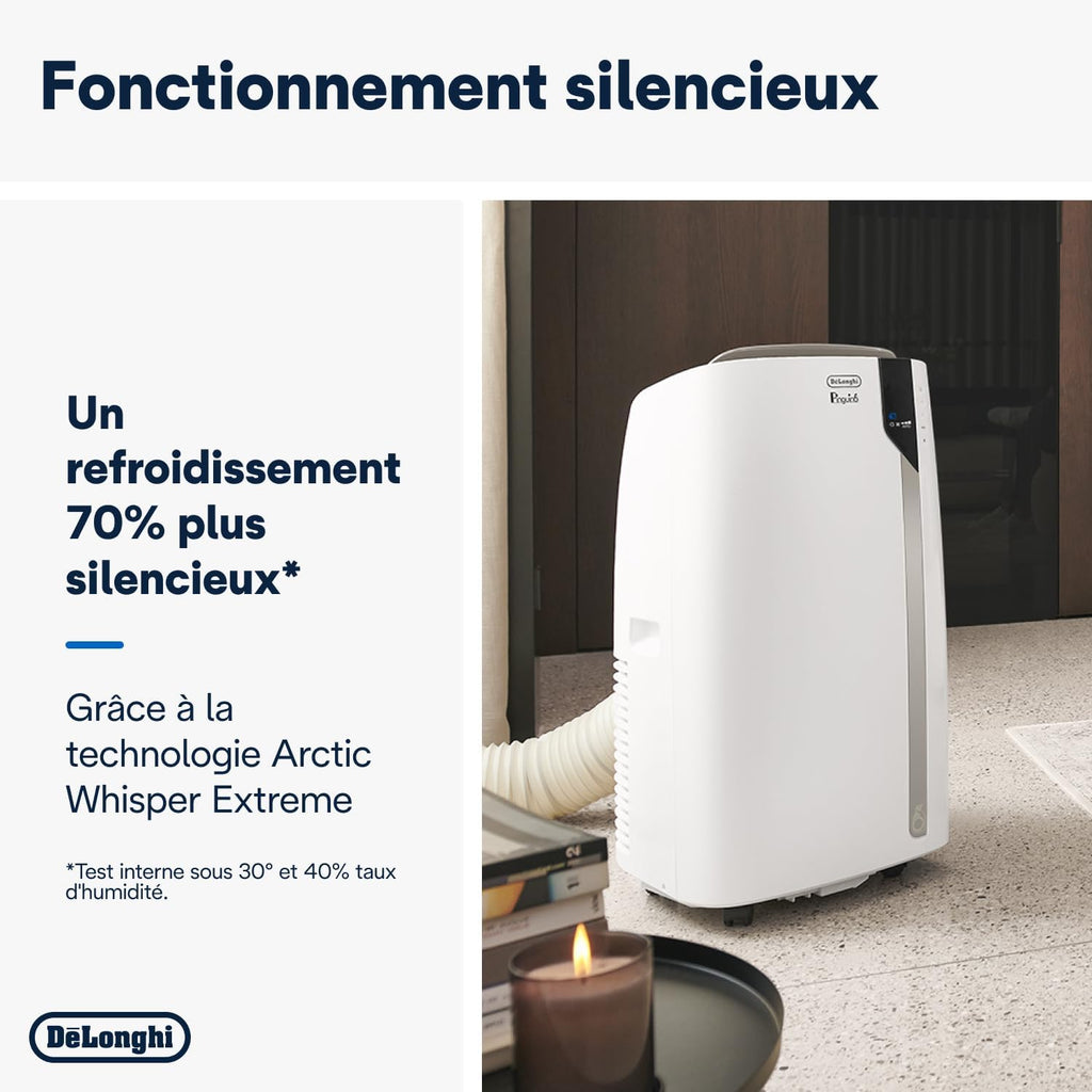 Pinguino PAC EX93 Climatiseur mobile, avec tuyau d'échappement, 3 vitesses de ventilation