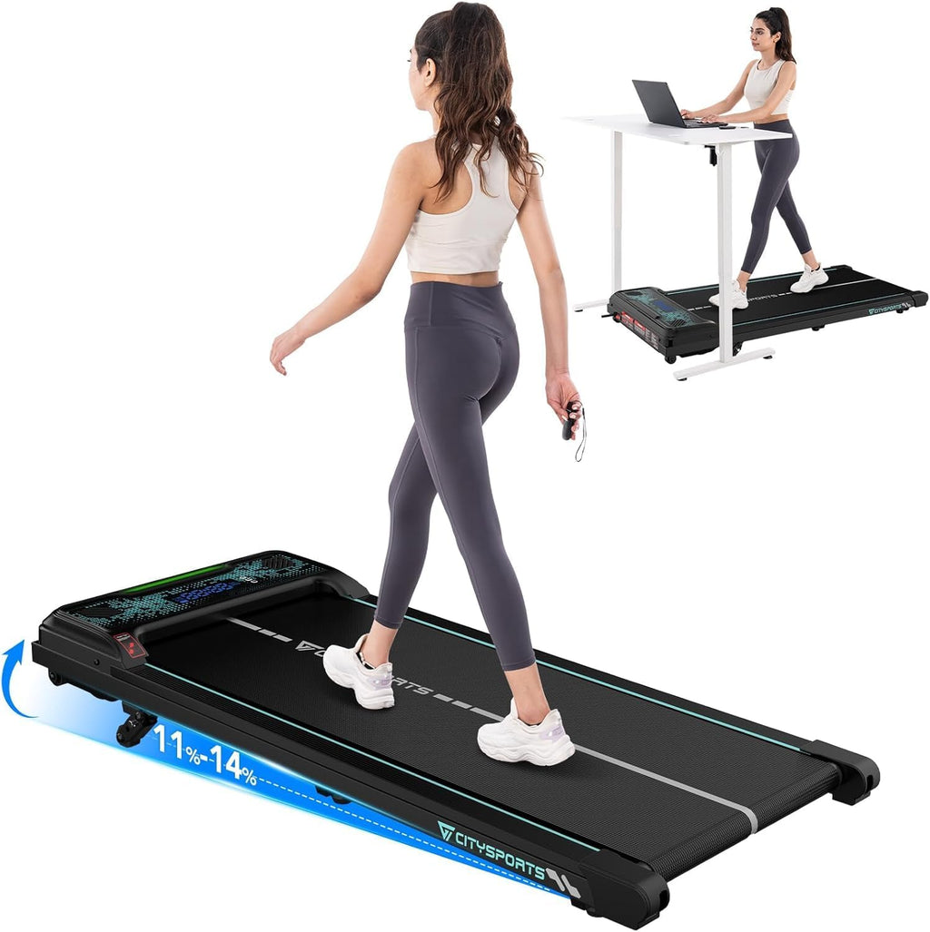 Tapis de Course Électrique Inclinable 11–14%, Écran LED, avec Télécommande