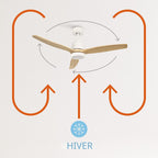 WINDSTYLANCE NATURAL WOOD, Ventilateur de plafond avec lumière, Wifi et télécommande, 6 vitesses