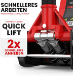 Cric hydraulique 3T - Hauteur de Levage Plate : 75-505 mm - avec 2 Supports en Caoutchouc