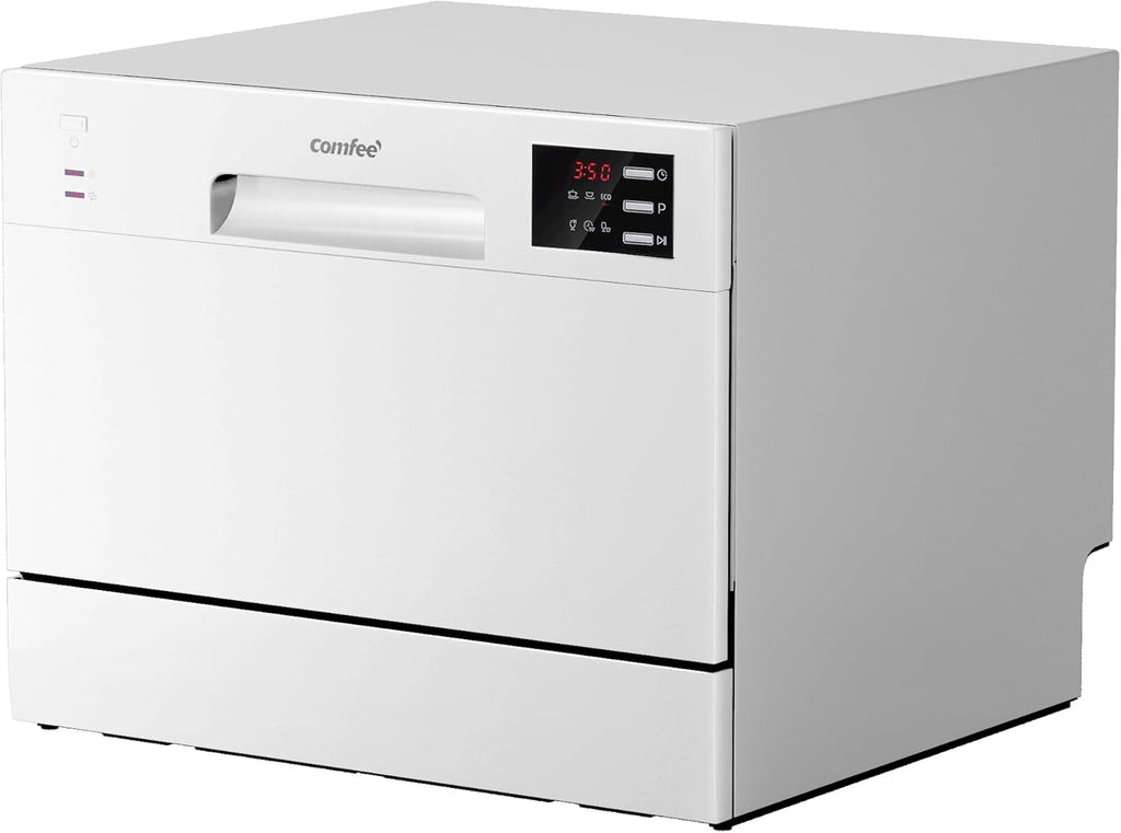 TD602E-W Lave-vaisselle compact pose libre, écran LED, 6,5 litres, blanc