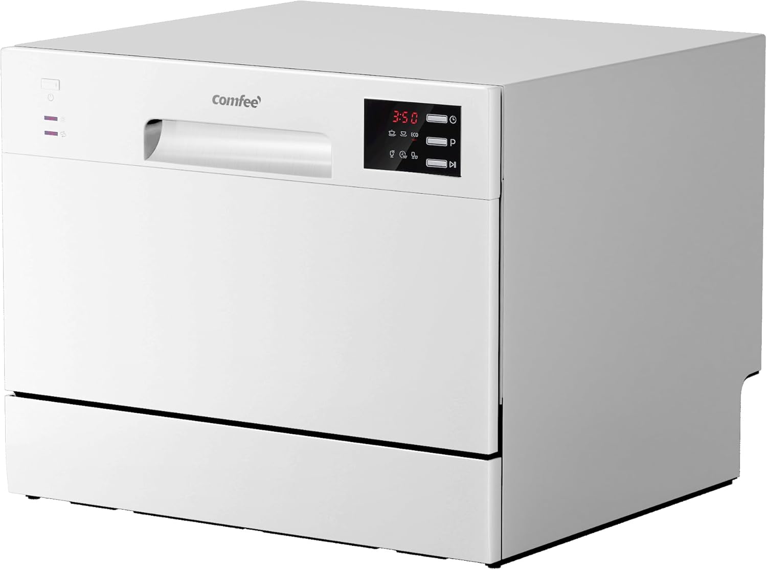 TD602E-W Lave-vaisselle compact pose libre, écran LED, 6,5 litres, blanc