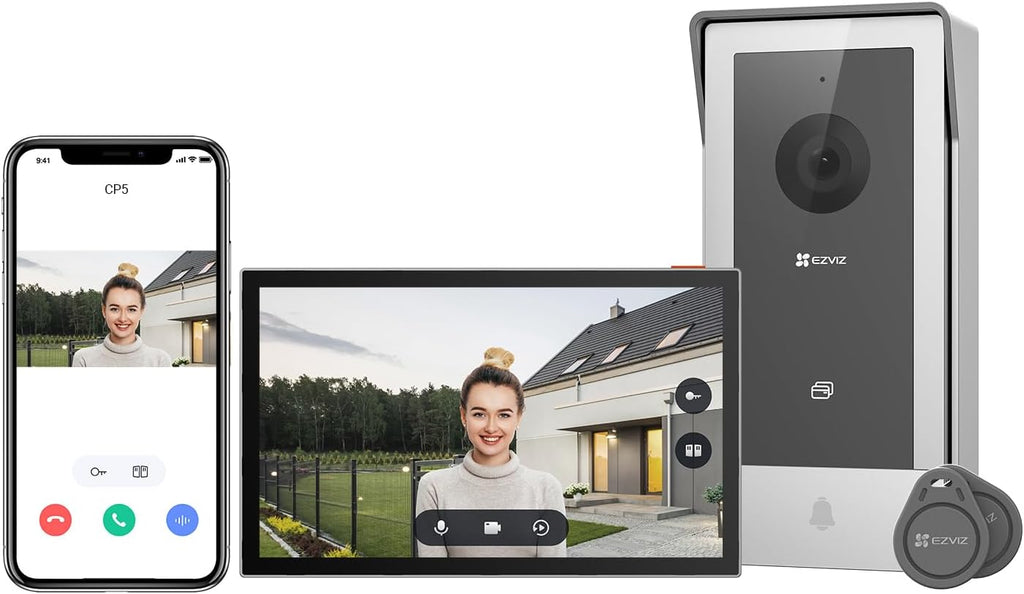 CP5 Visiophone connecté WiFi, Résolution 1080P, Moniteur Tactile Couleur 7", Audio Bidirectionnel