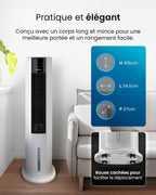 OmniAir Rafraichisseur d’Air 7L 3en1, 7 Vitesses, 3 Modes, Oscillant, Silencieux, Sans Conduit