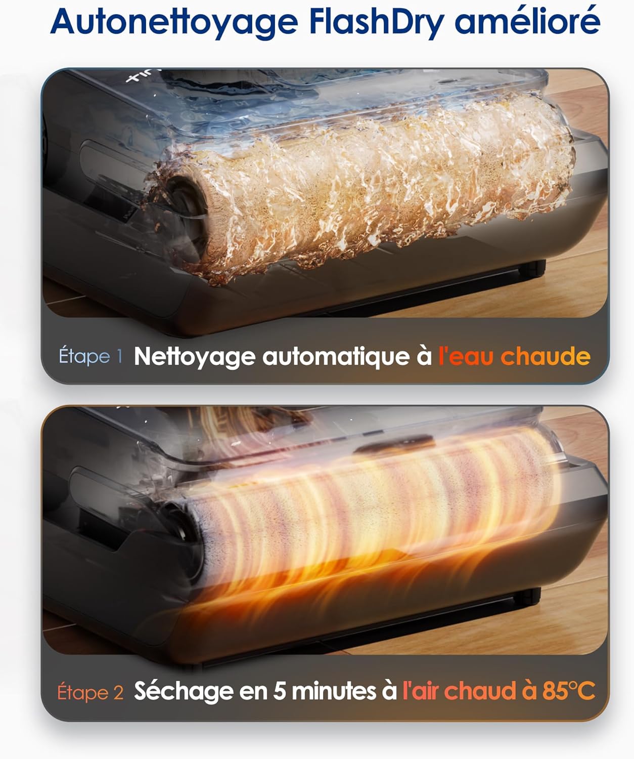 Floor One i6 Stretch Aspirateur Laveur sans Fil, Aspirateur Sec et Humide, Aspiration Puissante 20 kPa