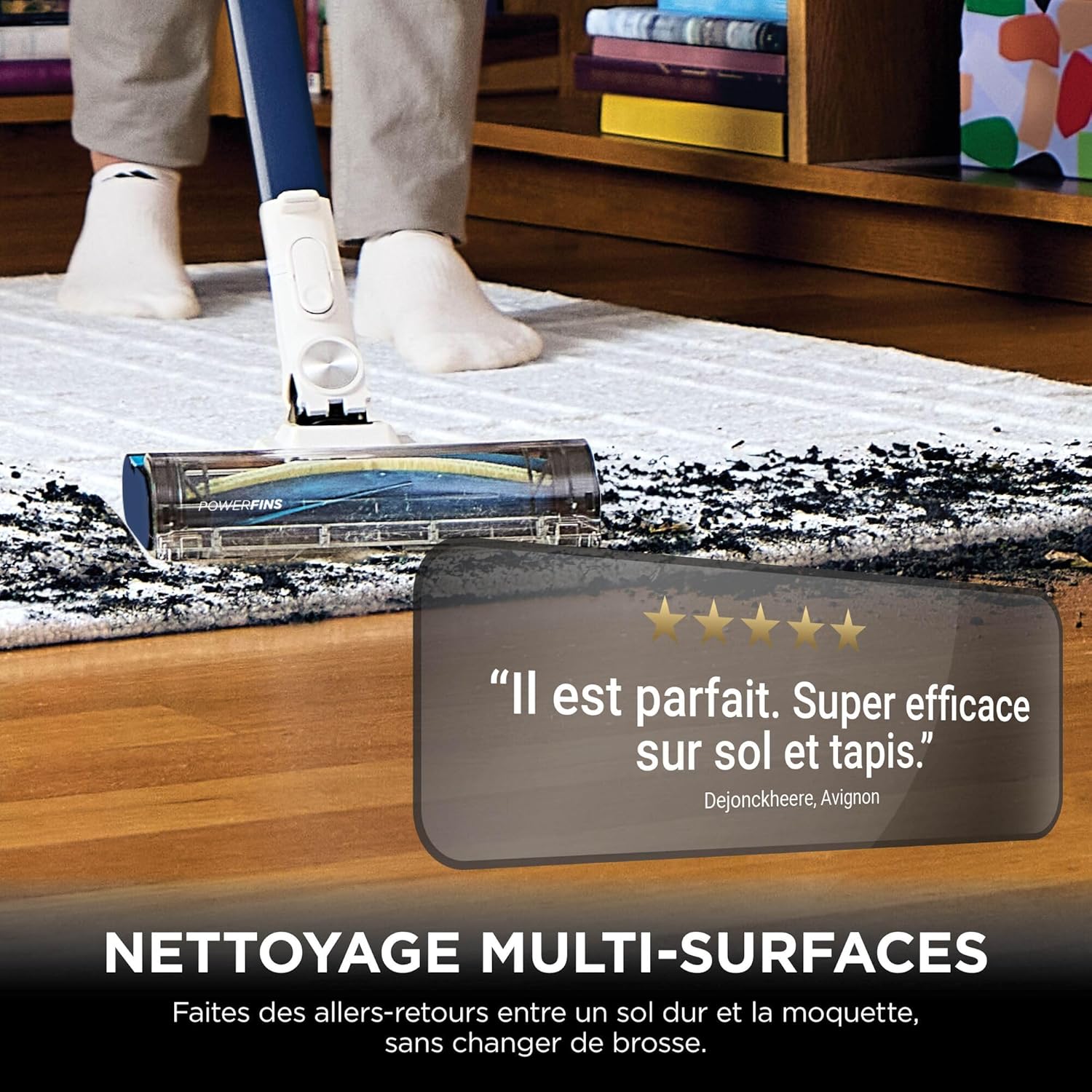 PowerPro Aspirateur sans Fil, IZ380EU, Technologie FloorDetect, Anti-emmêlement, Système Anti-allergène