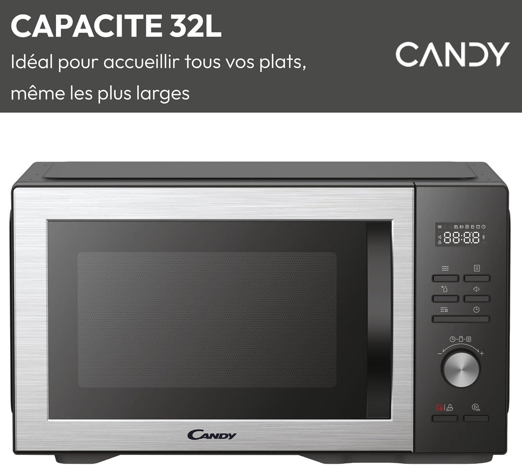 Essenza CMWA32EDLB Four Micro-ondes 1000W 32L Digital, Fonction Décongélation et Nettoyage Auto