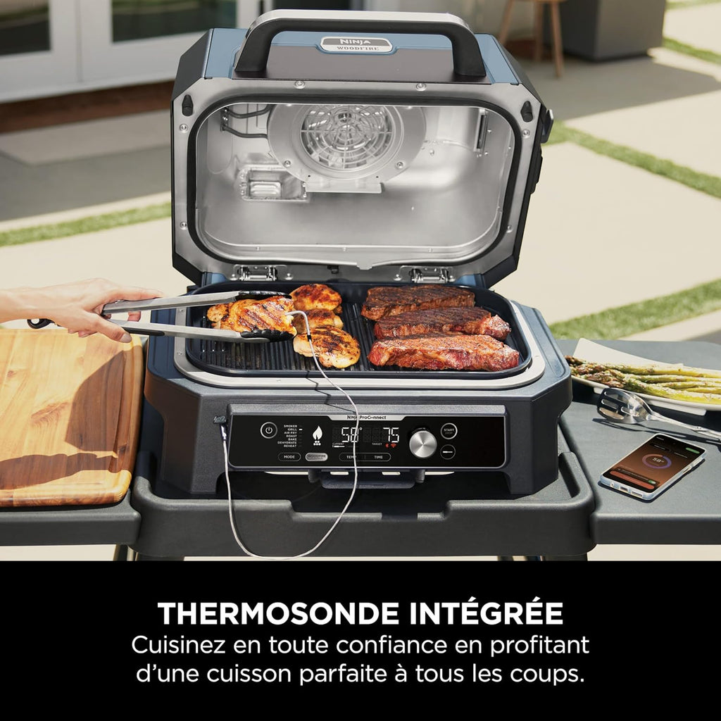 Woodfire Pro Connect XL Barbecue Électrique & Fumoir avec Contrôle d'Application, 7-en-1, OG901EUAMZ