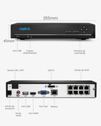 4K PoE NVR 8 Canaux Caméra de Sécurité à Domicile Enregistrement de Vidéo avec Disque Dur de 2TO, RLN8-410