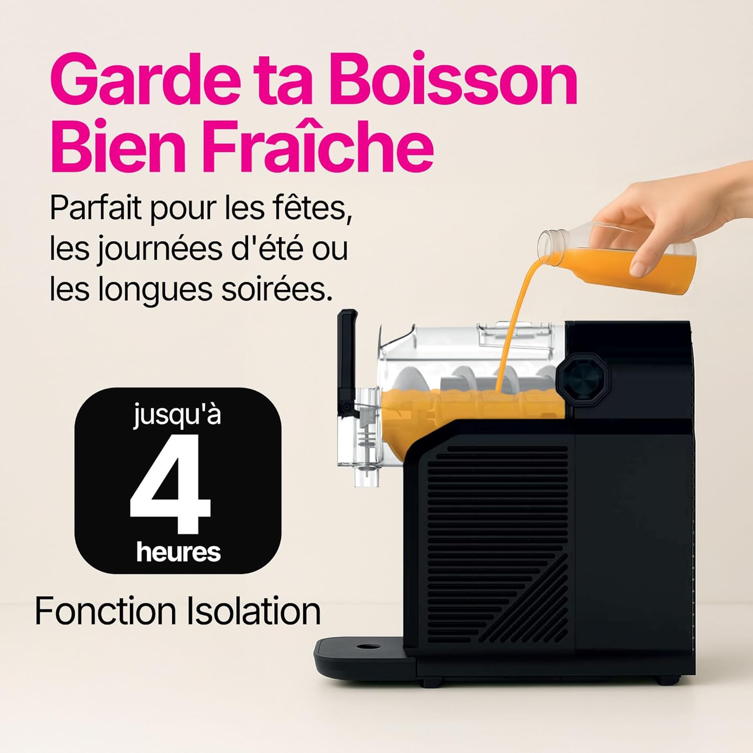 SuperSlush Machine a Granita, 7-in-1 Slush Machine, Capacité 2L, 7 Programmes Prédéfinis, SLFR1BK