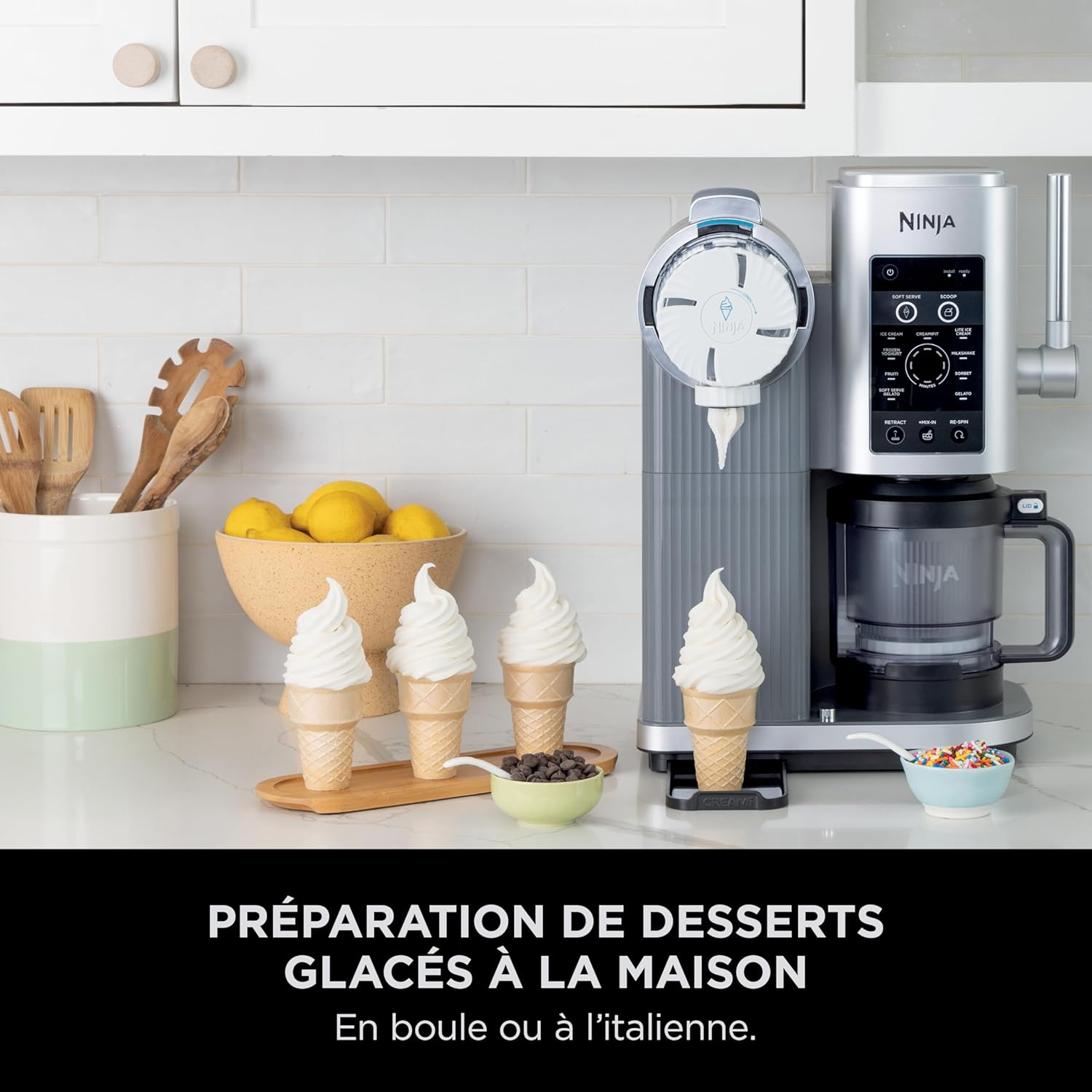 CREAMi Scoop et Swirl Machine a Glace et Sorbetière, 13 modes, Avec 2 pots, NC701EU