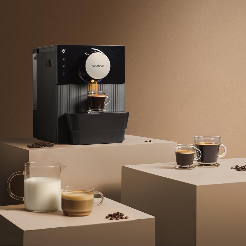 Machine à Café Superautomatique Compacte Cremmaet Cube, 1350W, 5 Niveaux de Mouture, Contrôle Tactile
