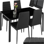 Ensemble Table Salle à Manger avec 4 Chaises Design - Noir