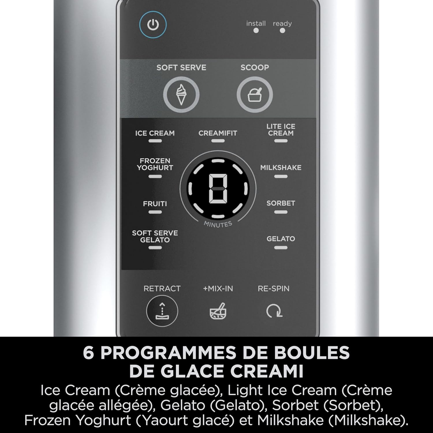 CREAMi Scoop et Swirl Machine a Glace et Sorbetière, 13 modes, Avec 2 pots, NC701EU