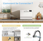 TD602E-W Lave-vaisselle compact pose libre, écran LED, 6,5 litres, blanc