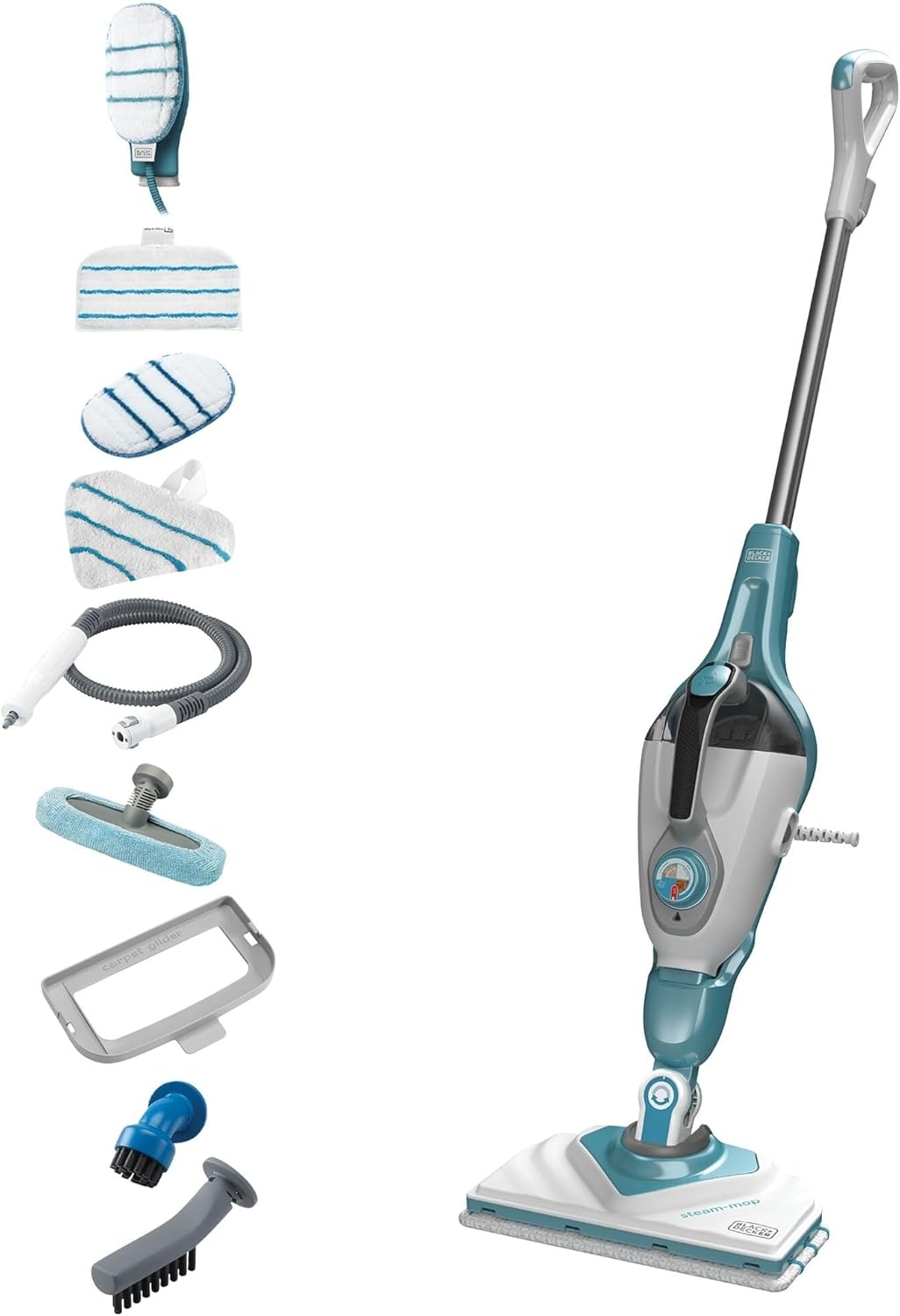 Vadrouille à vapeur 2-en-1 avec gant de nettoyage à main SteaMitt et 11 accessoires, BHSM166DSM-QS