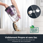 E10s Robot Aspirateur Laveur avec Station Écologique sans Sac Vidage Automatique de Poussière, 4000 Pa